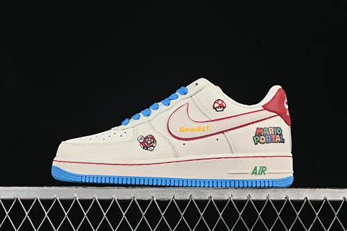 All categories Nk Air Force 1 Air Force series Nk Air Force 1 Low Air Force low-top Nike Air Force 1'07 Low Mario joint white and blue color Air Force 1 low-top casual sneakers SC0601-567